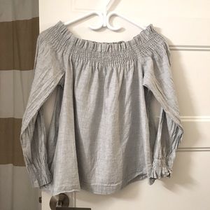 LOFT Off-Shoulder Blouse with Long Sleeves